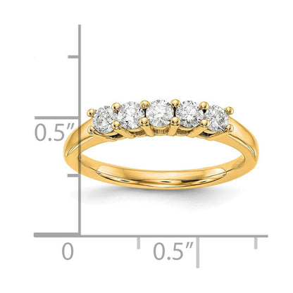 14K Gelbgold 5-stone Diamant Ehering Ring