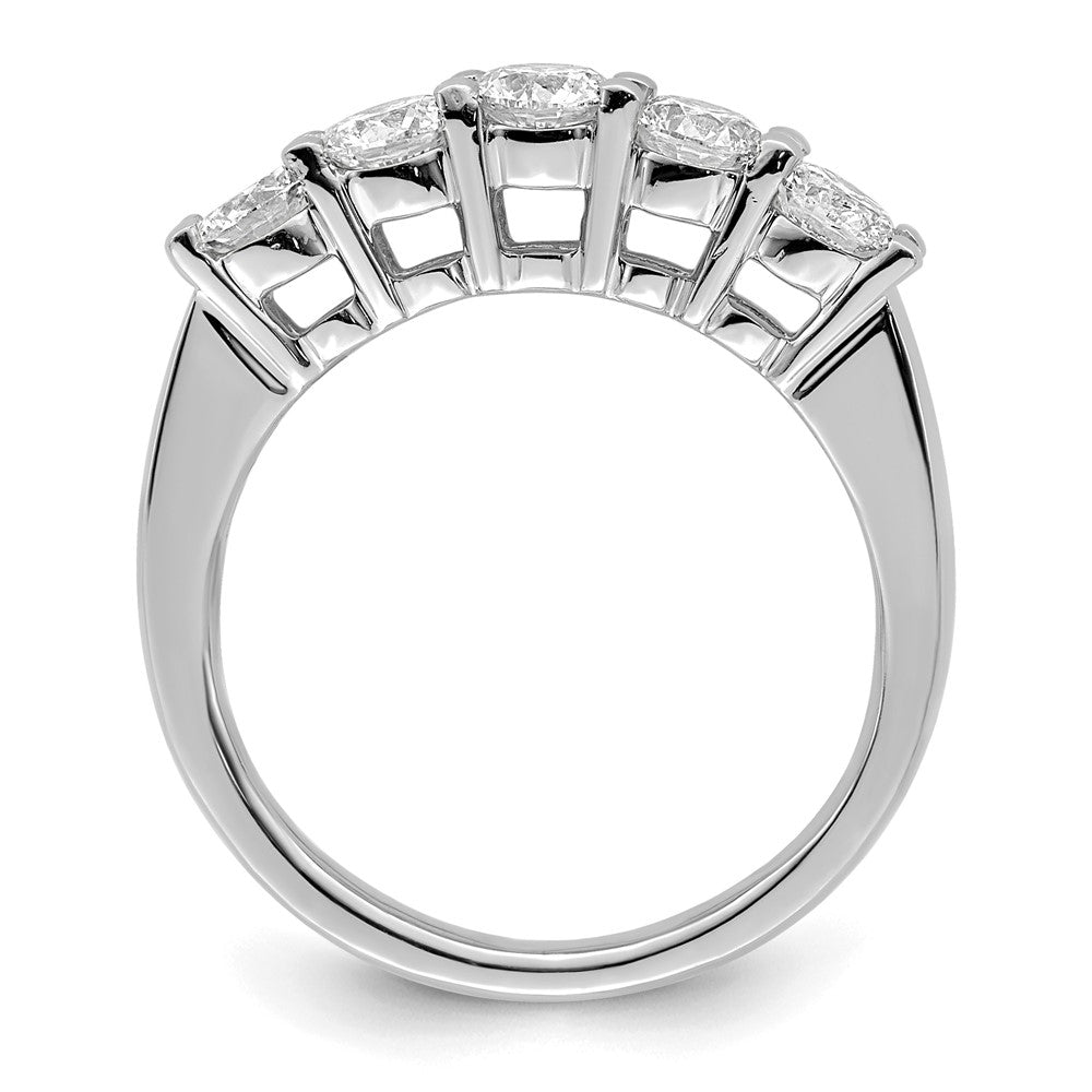 14K Weißgold 5-stone Shared Krappen 1.25 Karat Rund Komplett Diamant Ehering Ring