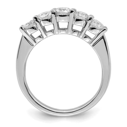 14K Weißgold 5-stone Shared Krappen 1.25 Karat Rund Komplett Diamant Ehering Ring