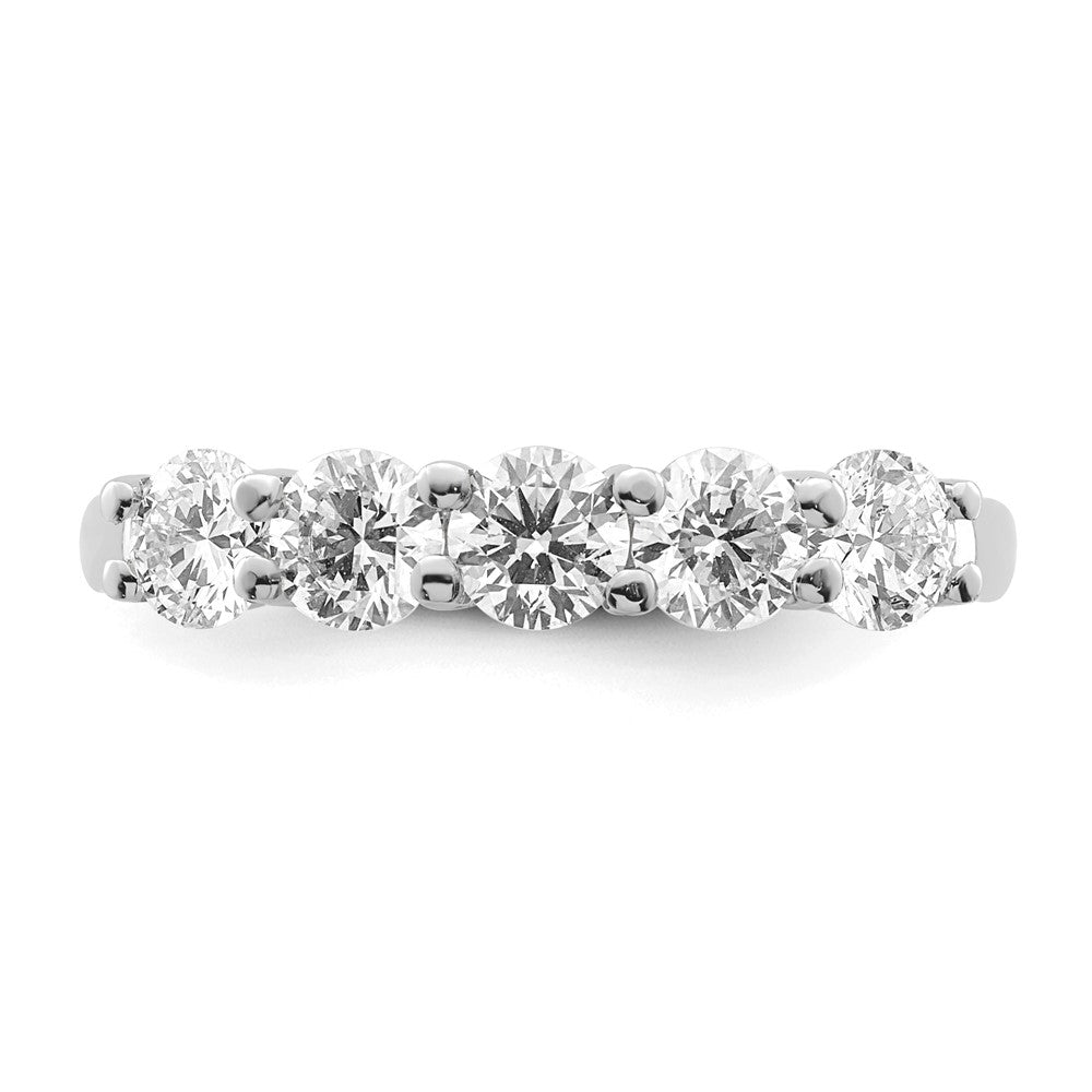 14K Weißgold 5-stone Shared Krappen 1.25 Karat Rund Komplett Diamant Ehering Ring