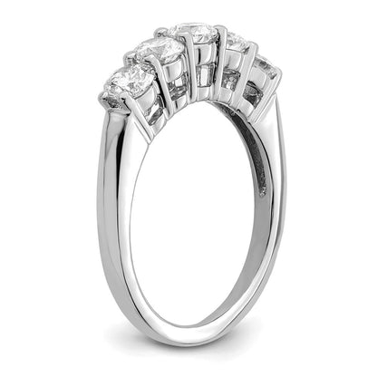 14K Weißgold 5-stone Shared Krappen 1.25 Karat Rund Komplett Diamant Ehering Ring
