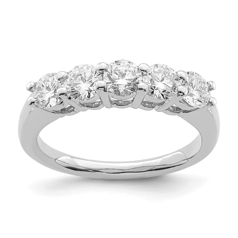 14K Weißgold 5-stone Shared Krappen 1.25 Karat Rund Komplett Diamant Ehering Ring