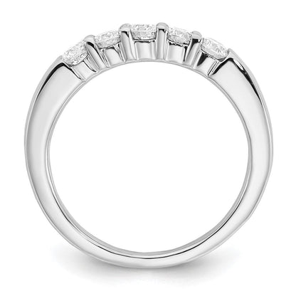 14K Weißgold Ehering mit 5 natürlichen Diamanten