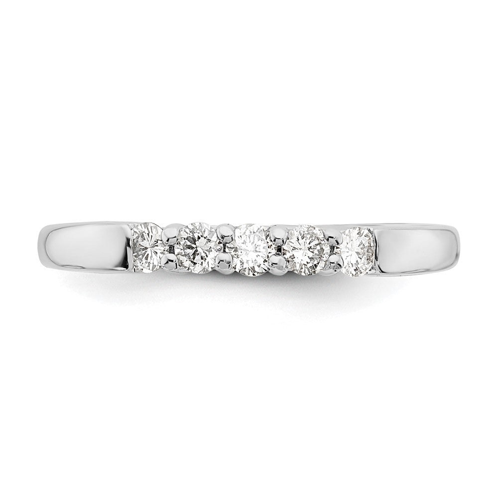 14K Weißgold Ehering mit 5 natürlichen Diamanten