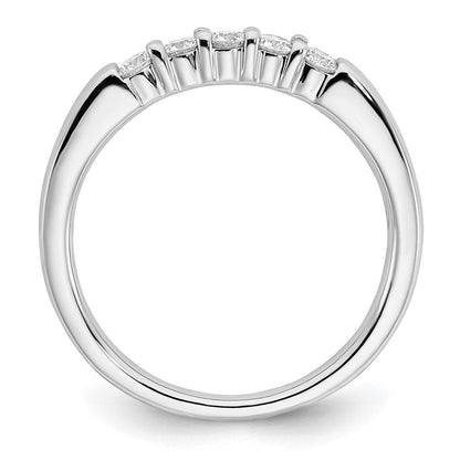 14K Weißgold Ehering mit 5 natürlichen Diamanten
