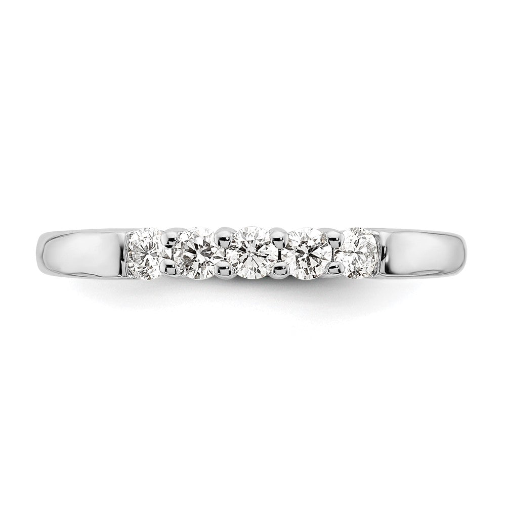 14K Weißgold Ehering mit 5 natürlichen Diamanten