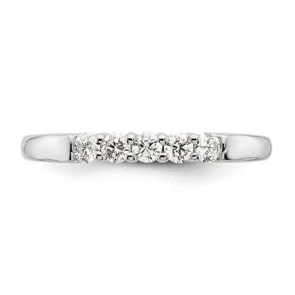 14K Weißgold Ehering mit 5 natürlichen Diamanten