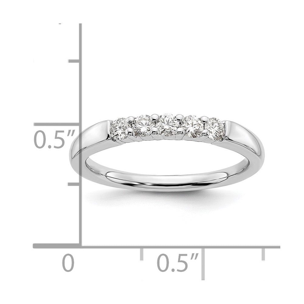 14K Weißgold Ehering mit 5 natürlichen Diamanten