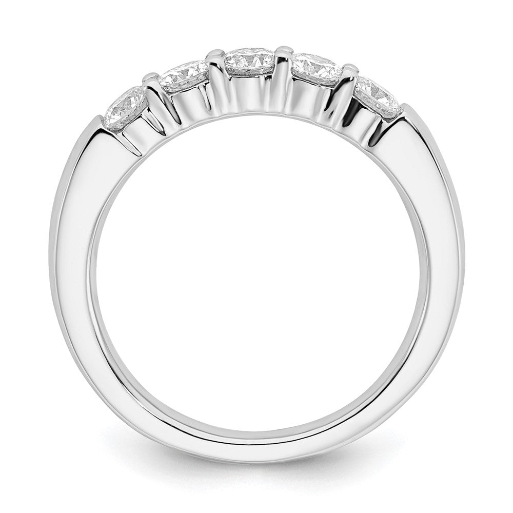 14K Weißgold Ehering mit 5 natürlichen Diamanten