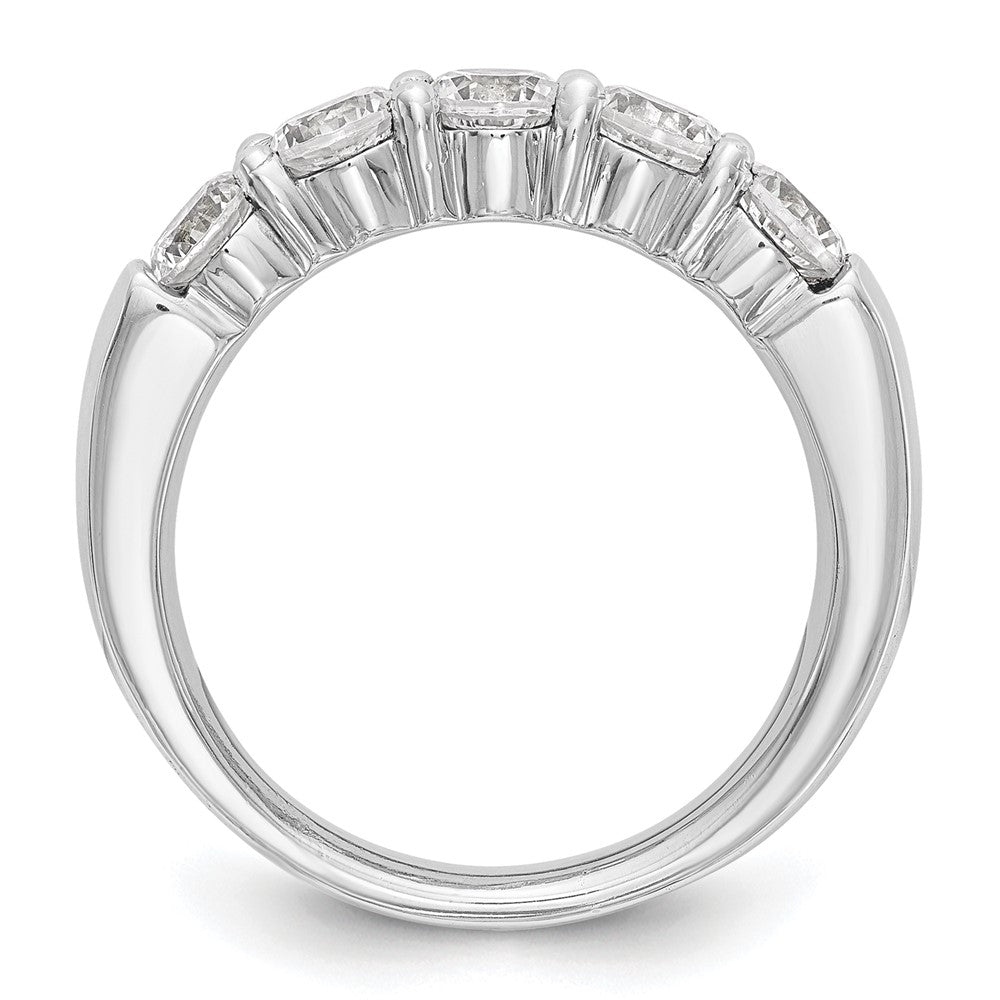 14K Weißgold 5-Stein-Ring mit natürlichen Diamanten