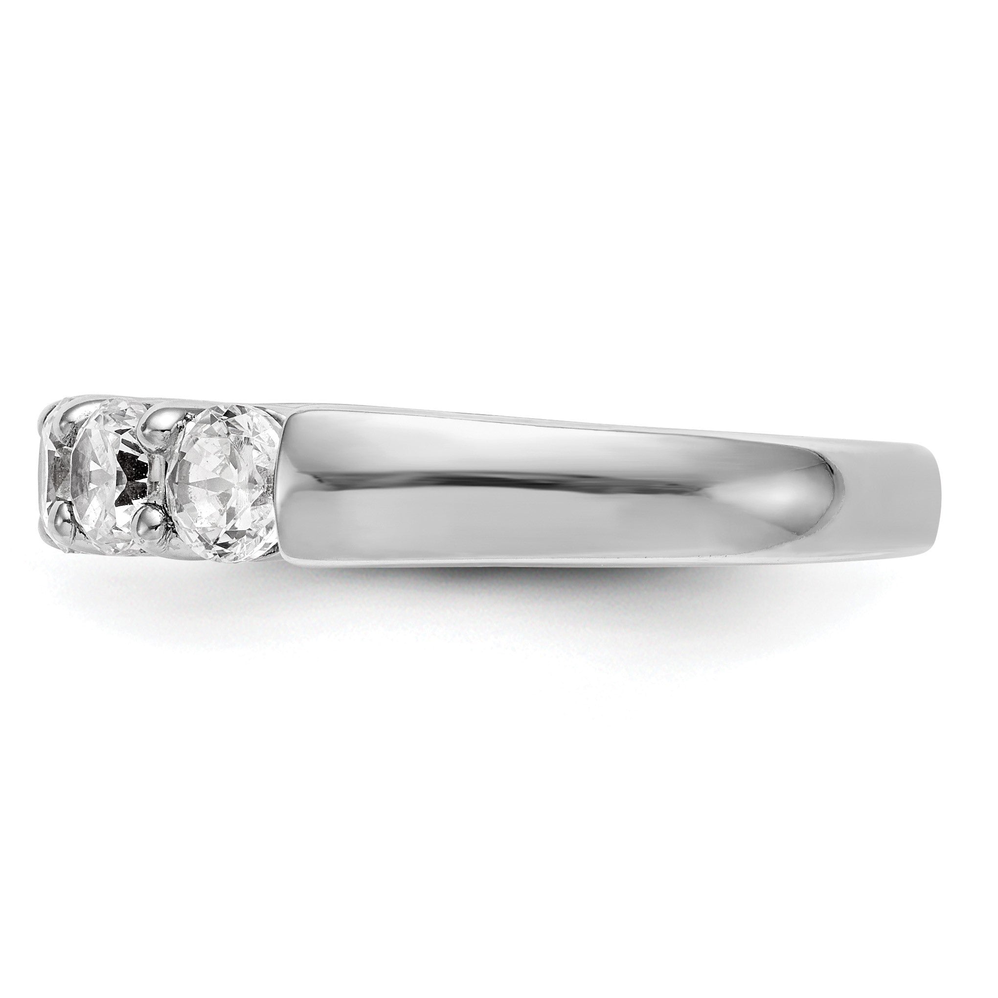 14K Weißgold 5-Stein-Ring mit natürlichen Diamanten