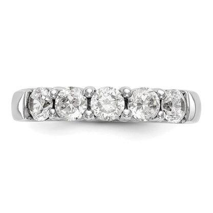 14K Weißgold Fünf-Stein-Modering mit 1 ct. im Labor gezüchteten Diamanten, VS/SI+ G+