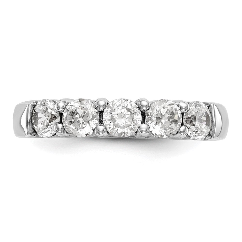 14K Weißgold 5-Stein-Ring mit natürlichen Diamanten