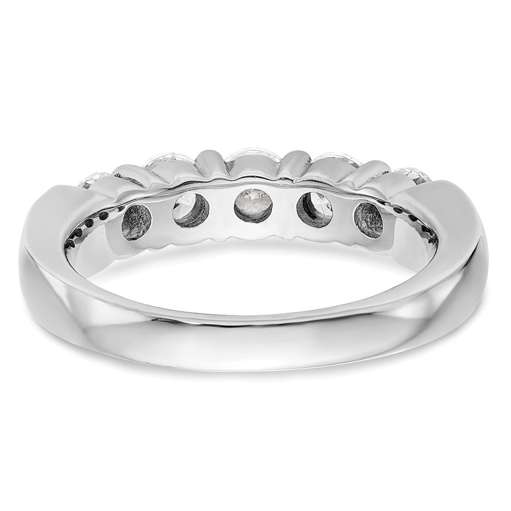 14K Weißgold Ehering mit 5 natürlichen Diamanten