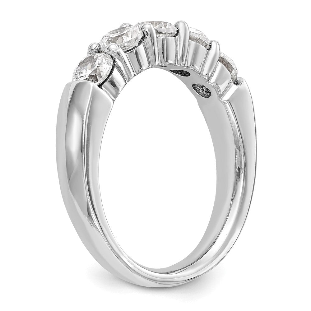 14K Weißgold Ehering mit 5 Diamanten