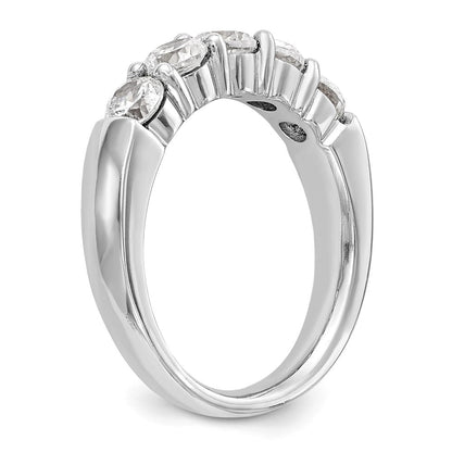14K Weißgold Ehering mit 5 Diamanten