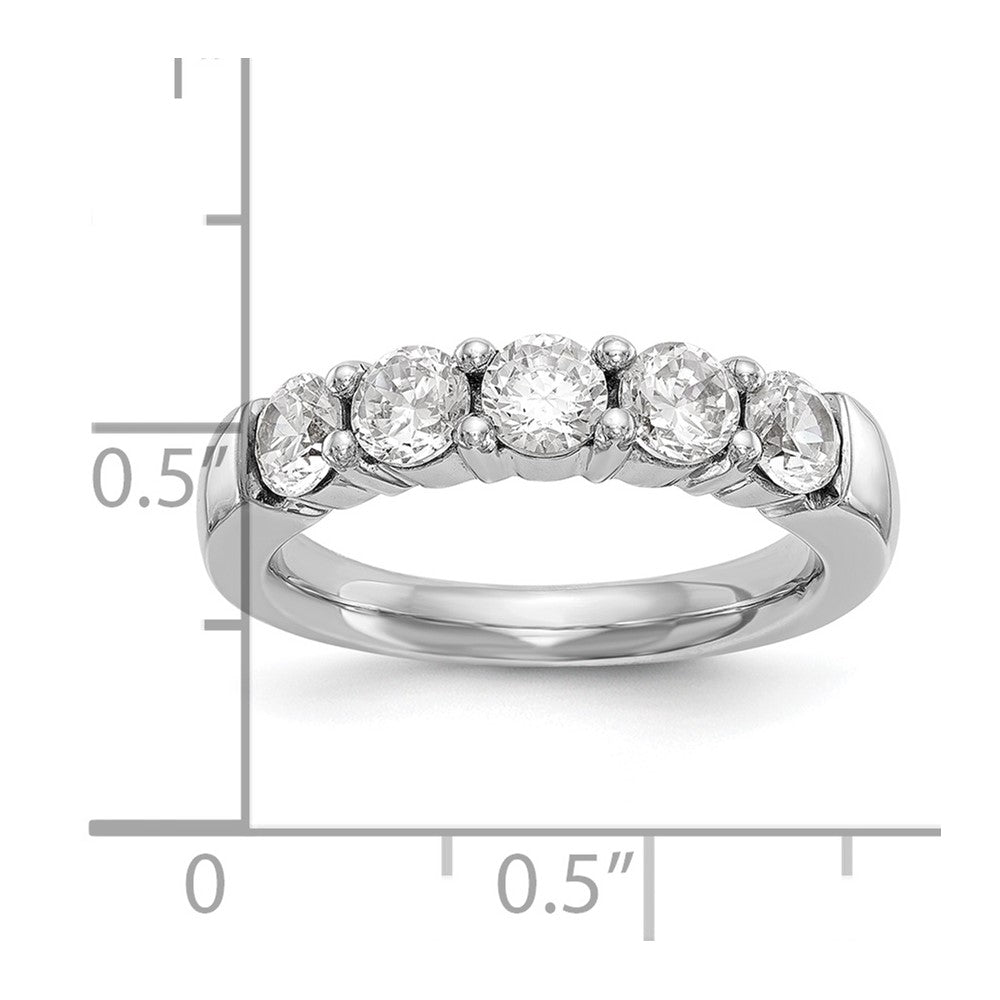 585 Weißgold Ehering mit 5 natürlichen Diamanten