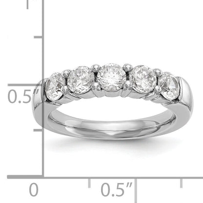 14K Weißgold 5-Stein-Ring mit natürlichen Diamanten