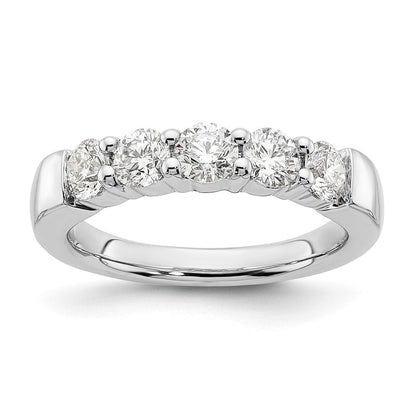 14K Weißgold Fünf-Stein-Modering mit 1 ct. im Labor gezüchteten Diamanten, VS/SI+ G+