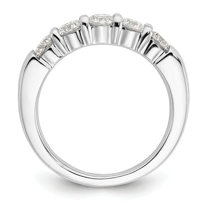 14K Weißgold Ring mit 5 natürlichen Diamanten