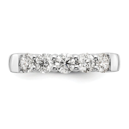 14K Weißgold Ring mit 5 natürlichen Diamanten