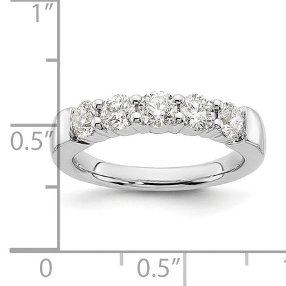 14K Weißgold Ring mit 5 natürlichen Diamanten