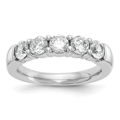 14K Weißgold Ring mit 5 natürlichen Diamanten