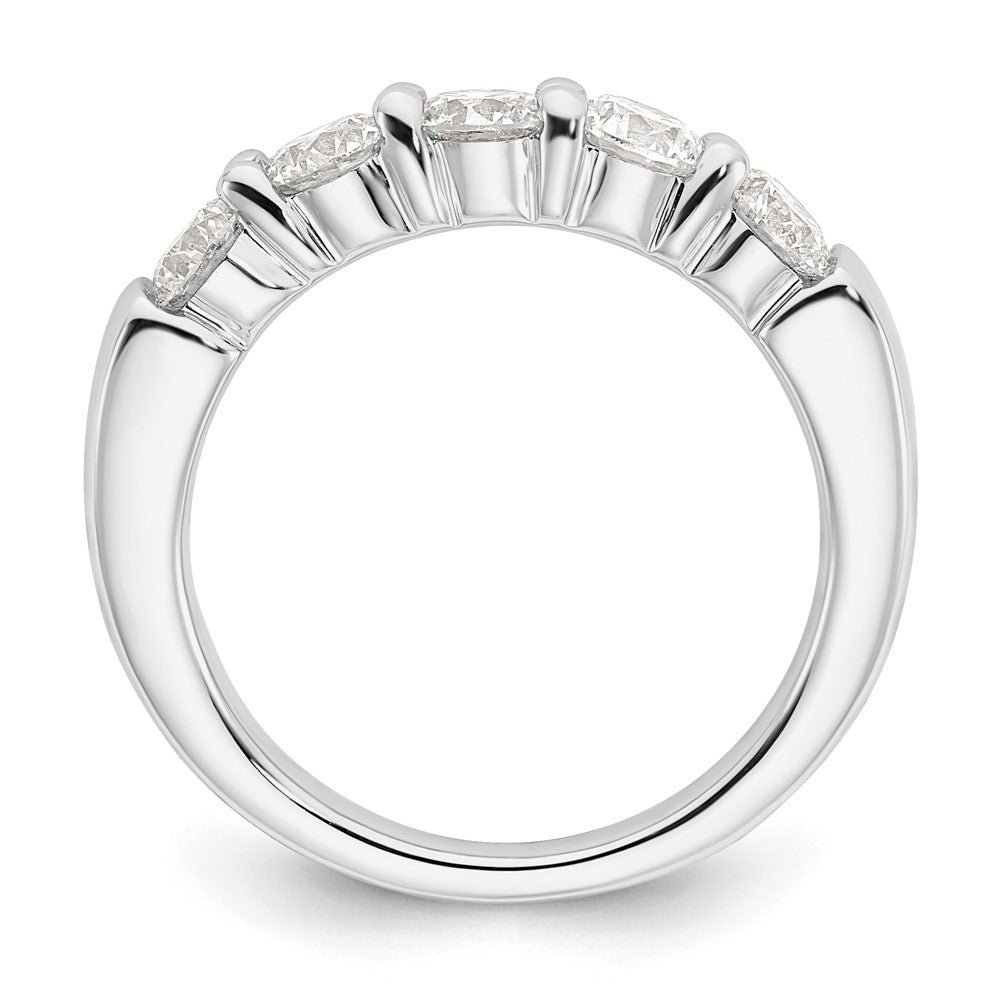14K Weißgold 5 Stein Shared Krappen 1.5 Karat Rund Komplett Diamant Ring