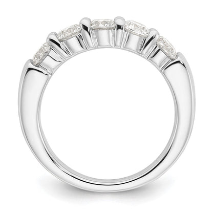 14K Weißgold 5 Stein Shared Krappen 1.5 Karat Rund Komplett Diamant Ring
