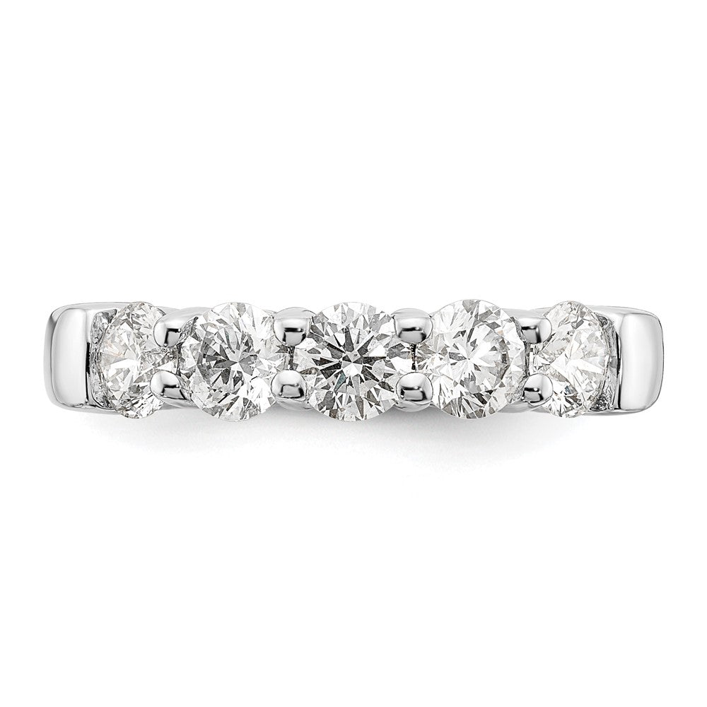 14K Weißgold 5 Stein Shared Krappen 1.5 Karat Rund Komplett Diamant Ring