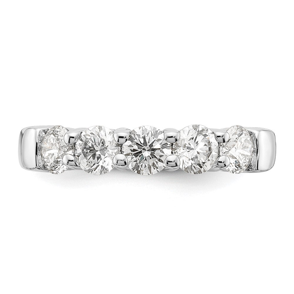 585 Weißgold Ehering mit 5 natürlichen Diamanten