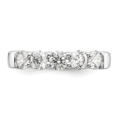 585 Weißgold Ehering mit 5 natürlichen Diamanten