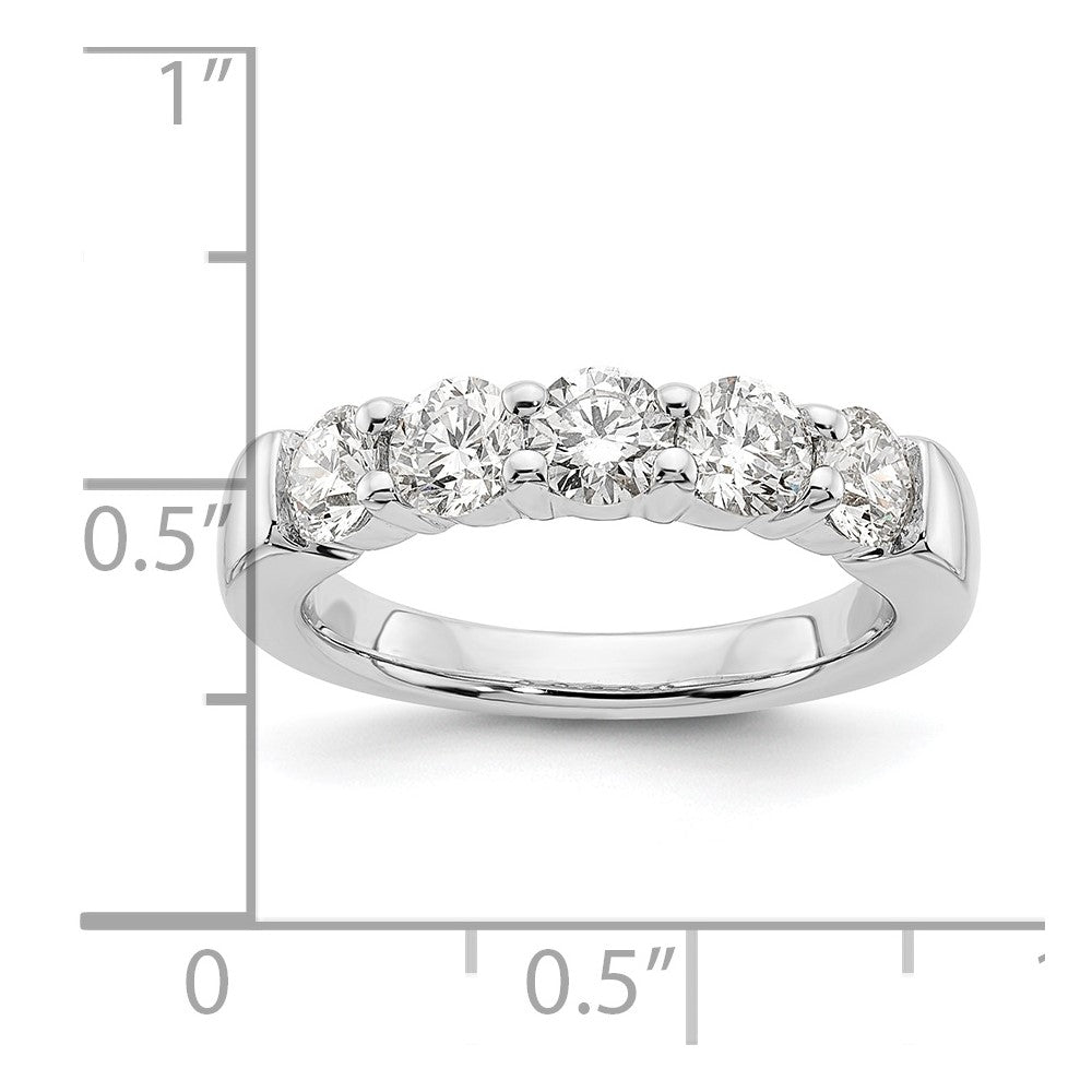 585 Weißgold Ehering mit 5 natürlichen Diamanten