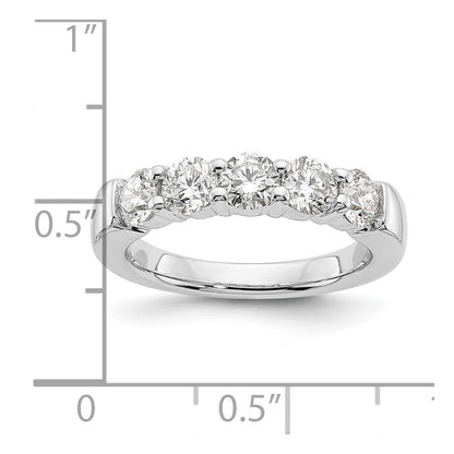 585 Weißgold Ehering mit 5 natürlichen Diamanten