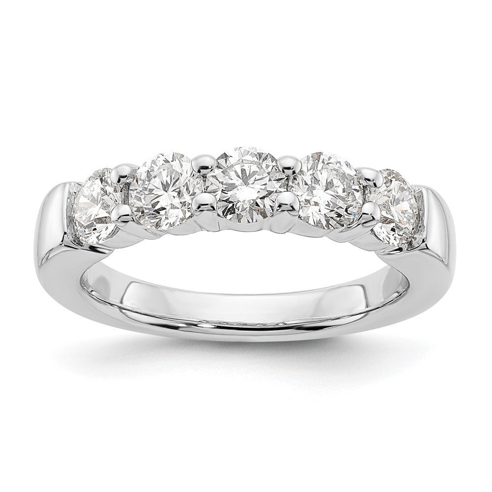 14K Weißgold 5 Stein Shared Krappen 1.5 Karat Rund Komplett Diamant Ring