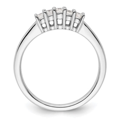 14K Weißgold Ehering mit 5 natürlichen Diamanten