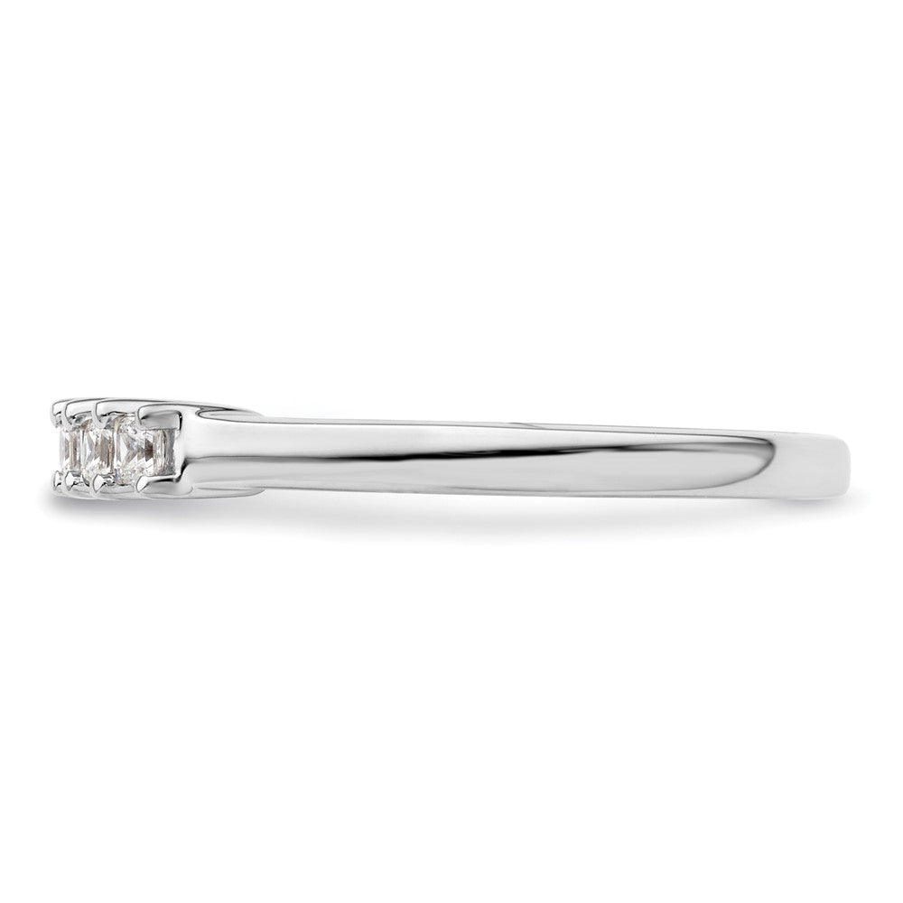 14K Weißgold Ehering mit 5 natürlichen Diamanten