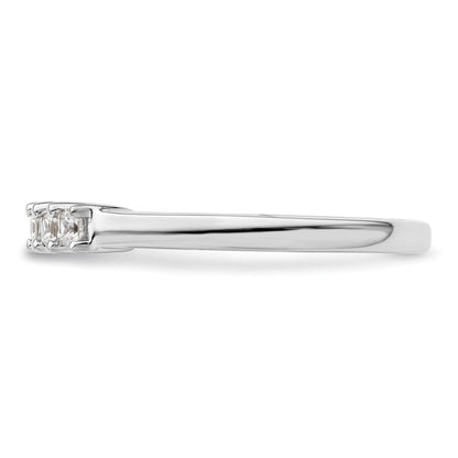 14K Weißgold Ehering mit 5 natürlichen Diamanten