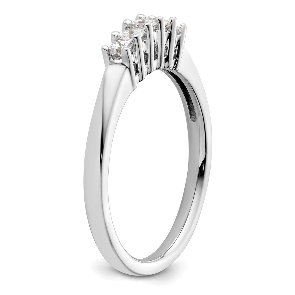 14K Weißgold Ehering mit 5 natürlichen Diamanten