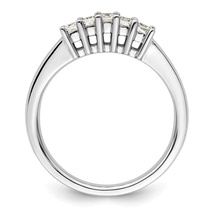 14K Weißgold Ehering mit 5 natürlichen Diamanten