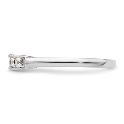 14K Weißgold Ehering mit 5 natürlichen Diamanten