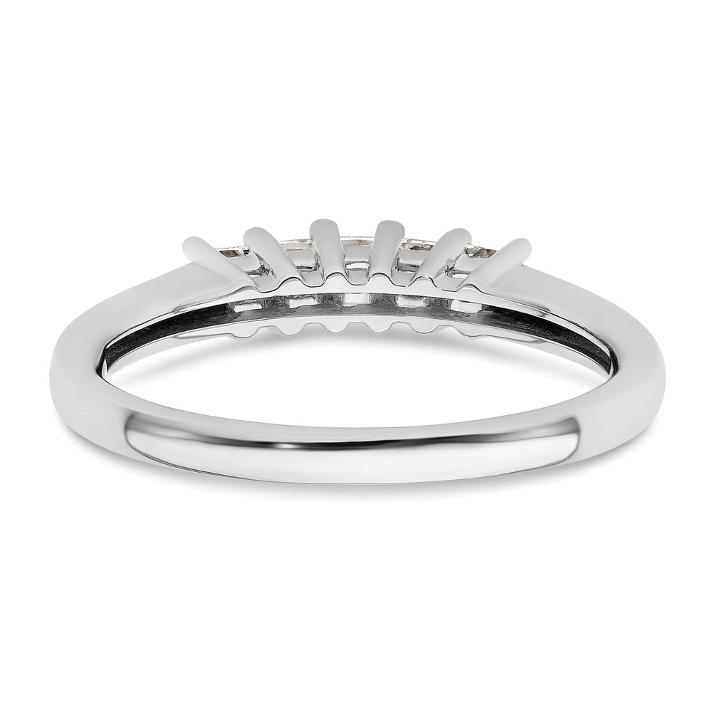 14K Weißgold Ehering mit 5 natürlichen Diamanten