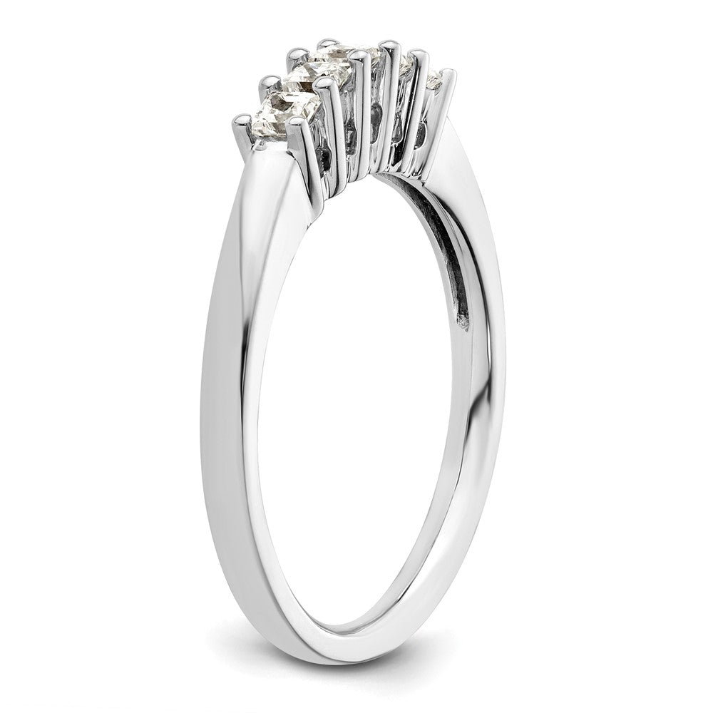 14K Weißgold Ehering mit 5 natürlichen Diamanten