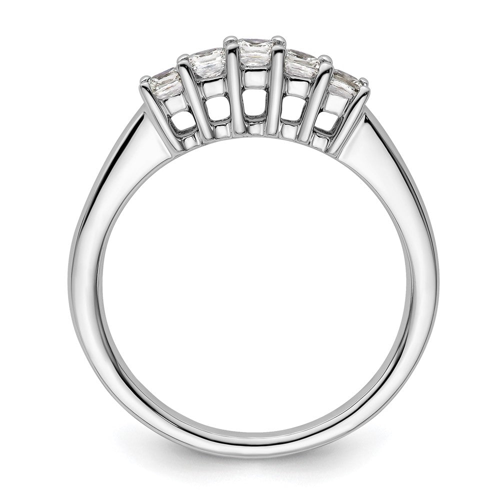 14K Weißgold Ehering mit 5 natürlichen Diamanten