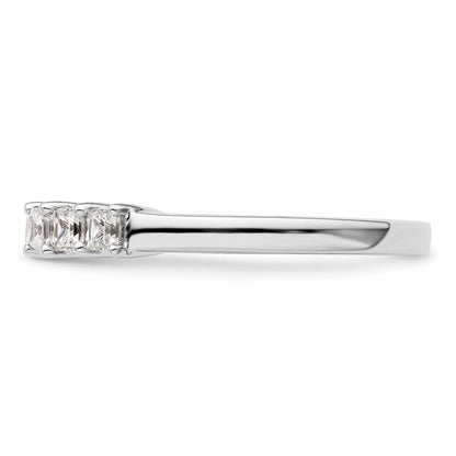 14K Weißgold Ehering mit 5 natürlichen Diamanten