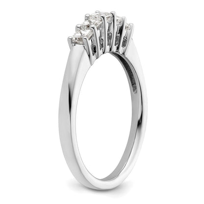 14K Weißgold Ehering mit 5 natürlichen Diamanten