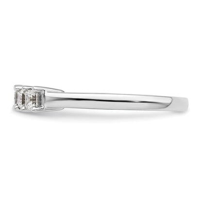14K Weißgold Ehering mit 5 natürlichen Diamanten