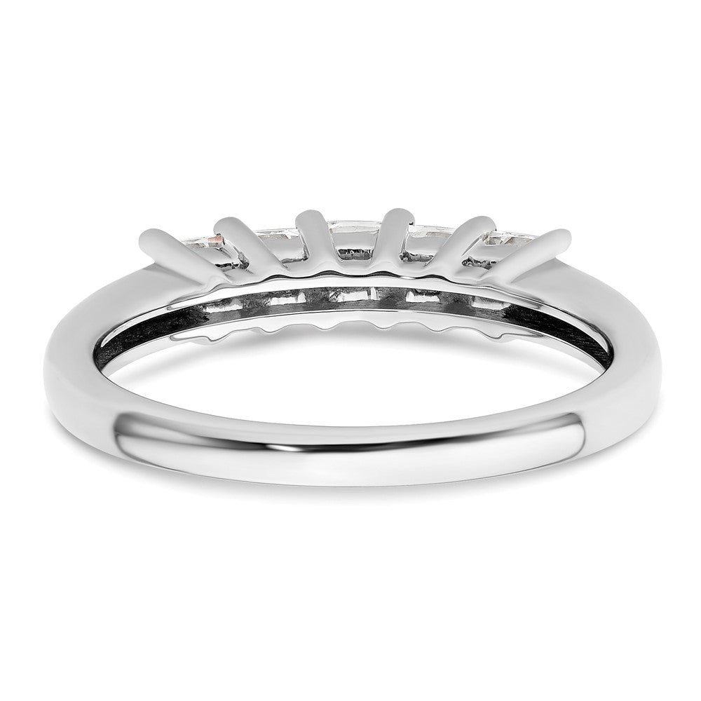 14K Weißgold Ehering mit 5 natürlichen Diamanten