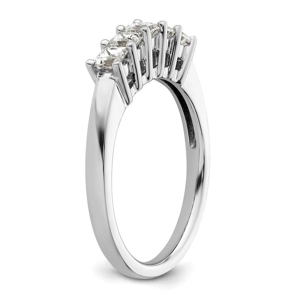 14K Weißgold Ehering mit 5 natürlichen Diamanten