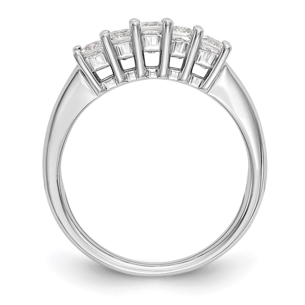 14K Weißgold Ehering mit 5 natürlichen Diamanten
